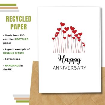 Fait à la main respectueux de l'environnement | Graines plantables ou papier de matière organique Cartes d'anniversaire Heart Field Single Card 3