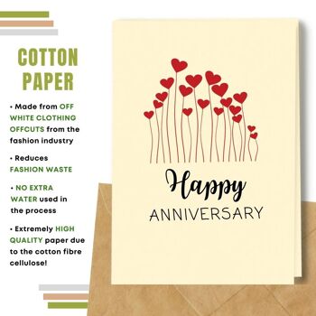Fait à la main respectueux de l'environnement | Graines plantables ou papier de matière organique Cartes d'anniversaire Heart Field Single Card 6