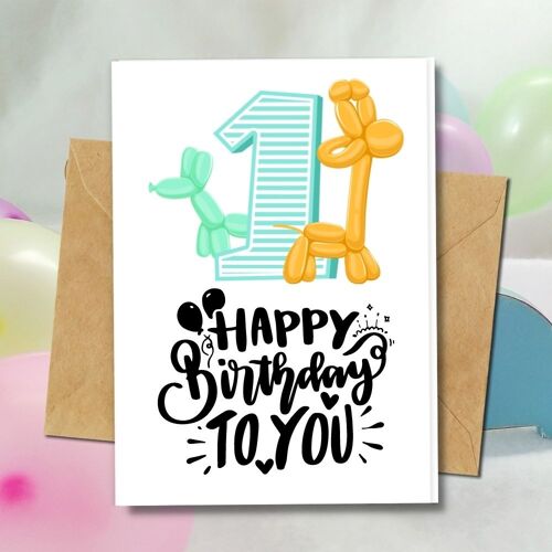 Handmade Eco Friendly | Plantable Seed or Organic Material Paper Birthday Cards My First Birthday Single Card