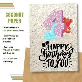 Fait à la main respectueux de l'environnement | Cartes d'anniversaire en papier de graines plantables ou de matières organiques 4e carte unique d'anniversaire 10