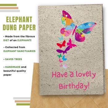 Fait à la main respectueux de l'environnement | Lot de 5 cartes d'anniversaire en papier à planter ou en matériau organique Papillons d'anniversaire 4