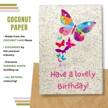 Fait à la main respectueux de l'environnement | Lot de 5 cartes d'anniversaire en papier à planter ou en matériau organique Papillons d'anniversaire 10