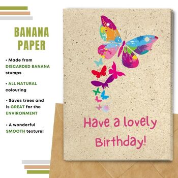 Fait à la main respectueux de l'environnement | Lot de 5 cartes d'anniversaire en papier à planter ou en matériau organique Papillons d'anniversaire 11