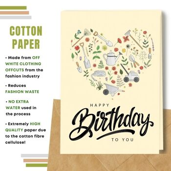 Fait à la main respectueux de l'environnement | Lot de 5 cartes d'anniversaire en papier pour graines à planter ou matériau organique Beating Garden 6