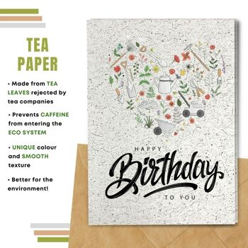 Fait à la main respectueux de l'environnement | Lot de 5 cartes d'anniversaire en papier pour graines à planter ou matériau organique Beating Garden 8