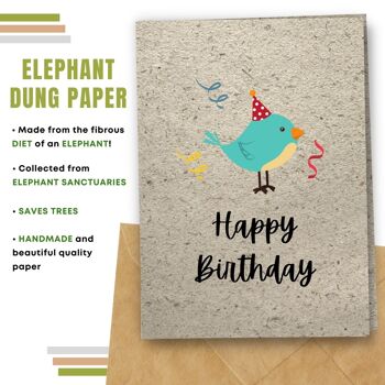 Fait à la main respectueux de l'environnement | Cartes d'anniversaire en papier de graines plantables ou de matières organiques Carte simple d'oiseau 4