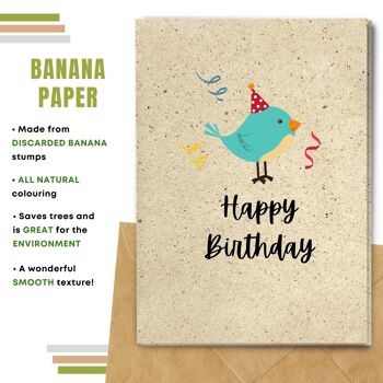 Fait à la main respectueux de l'environnement | Cartes d'anniversaire en papier de graines plantables ou de matières organiques Carte simple d'oiseau 11
