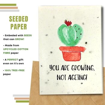 Fait à la main respectueux de l'environnement | Lot de 5 cartes d'anniversaire en papier pour graines plantables ou matières organiques 8
