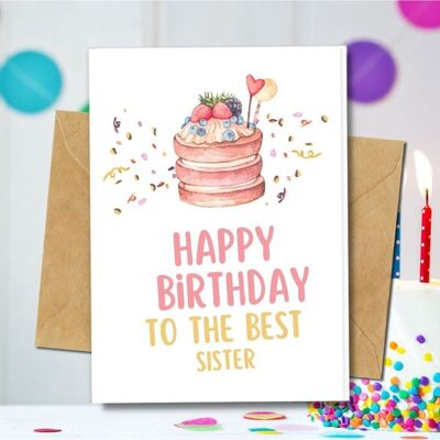 Handmade Eco Friendly | Plantable Seed or Organic Material Paper Birthday Cards Birthday Sister Single Card