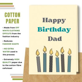Fait à la main respectueux de l'environnement | Lot de 8 cartes d'anniversaire en papier à planter ou en matériau organique Bougies pour papa 4