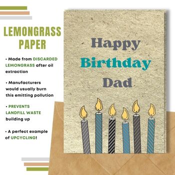 Fait à la main respectueux de l'environnement | Lot de 8 cartes d'anniversaire en papier à planter ou en matériau organique Bougies pour papa 18