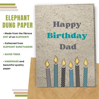 Fait à la main respectueux de l'environnement | Lot de 8 cartes d'anniversaire en papier à planter ou en matériau organique Bougies pour papa 20