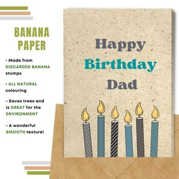 Fait à la main respectueux de l'environnement | Lot de 8 cartes d'anniversaire en papier à planter ou en matériau organique Bougies pour papa 13