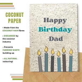 Fait à la main respectueux de l'environnement | Lot de 8 cartes d'anniversaire en papier à planter ou en matériau organique Bougies pour papa 15