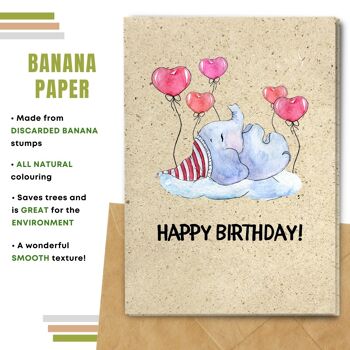 Fait à la main respectueux de l'environnement | Graines plantables ou cartes d'anniversaire en papier de matière organique Elephant&Hearts Single Card 7