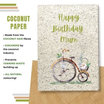 Fait à la main respectueux de l'environnement | Lot de 5 cartes d'anniversaire en papier à planter ou en matériau organique Cycle de fleurs pour maman 10
