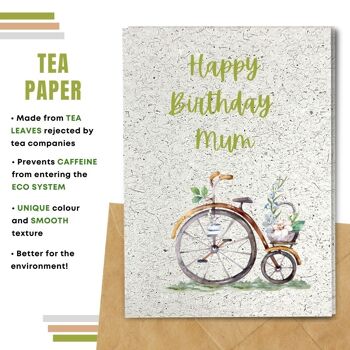 Fait à la main respectueux de l'environnement | Lot de 5 cartes d'anniversaire en papier à planter ou en matériau organique Cycle de fleurs pour maman 11