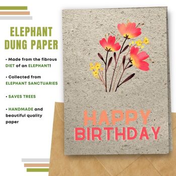 Fait à la main respectueux de l'environnement | Graines plantables ou cartes d'anniversaire en papier de matière organique Field Wishes Single Card 5