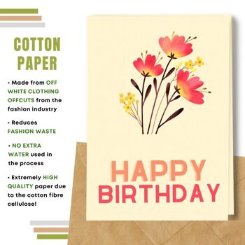 Fait à la main respectueux de l'environnement | Graines plantables ou cartes d'anniversaire en papier de matière organique Field Wishes Single Card 6