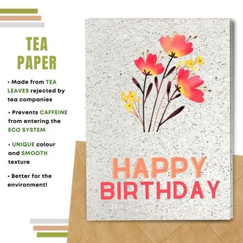 Fait à la main respectueux de l'environnement | Graines plantables ou cartes d'anniversaire en papier de matière organique Field Wishes Single Card 7