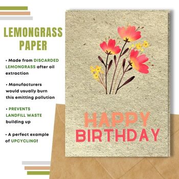 Fait à la main respectueux de l'environnement | Graines plantables ou cartes d'anniversaire en papier de matière organique Field Wishes Single Card 9