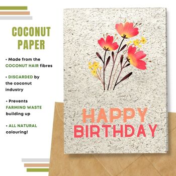 Fait à la main respectueux de l'environnement | Graines plantables ou cartes d'anniversaire en papier de matière organique Field Wishes Single Card 10
