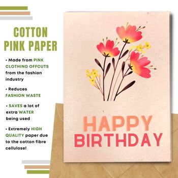 Fait à la main respectueux de l'environnement | Graines plantables ou cartes d'anniversaire en papier de matière organique Field Wishes Single Card 11