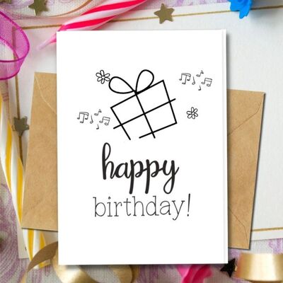 Handmade Eco Friendly | Plantable Seed or Organic Material Paper Birthday Cards Gift Single Card