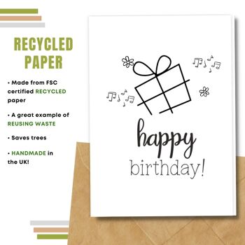 Fait à la main respectueux de l'environnement | Lot de 5 cartes d'anniversaire en papier à planter ou en matériau organique 4
