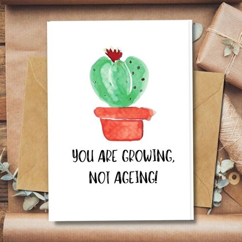 Handmade Eco Friendly | Plantable Seed or Organic Material Paper Birthday Cards Growing, not ageing Single Card