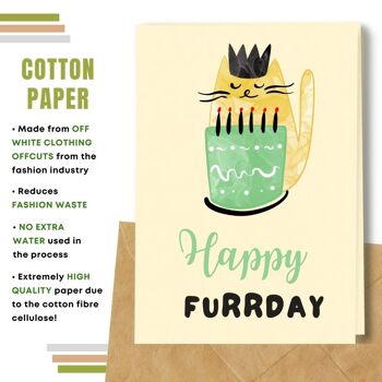 Fait à la main respectueux de l'environnement | Graines plantables ou cartes d'anniversaire en papier de matière organique Happy Furrday Single Card 8