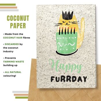 Fait à la main respectueux de l'environnement | Graines plantables ou cartes d'anniversaire en papier de matière organique Happy Furrday Single Card 14