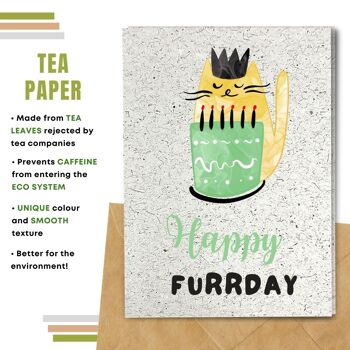 Fait à la main respectueux de l'environnement | Graines plantables ou cartes d'anniversaire en papier de matière organique Happy Furrday Single Card 16
