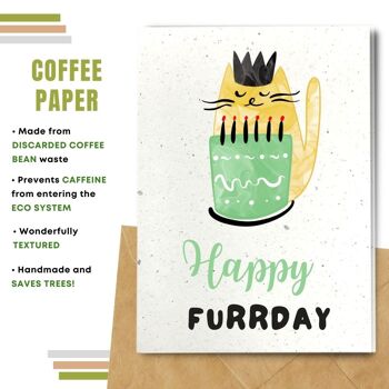 Fait à la main respectueux de l'environnement | Lot de 5 cartes d'anniversaire en papier pour graines à planter ou matériau organique Happy Furrday 5