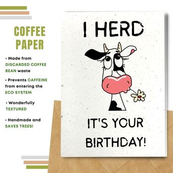 Fait à la main respectueux de l'environnement | Lot de 5 cartes d'anniversaire en papier à planter ou en matériau organique Herd It's Your Birhday 3