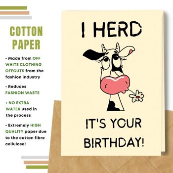 Fait à la main respectueux de l'environnement | Lot de 5 cartes d'anniversaire en papier à planter ou en matériau organique Herd It's Your Birhday 4