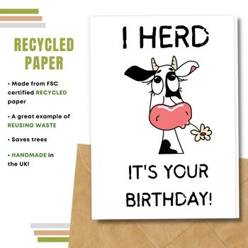 Fait à la main respectueux de l'environnement | Lot de 5 cartes d'anniversaire en papier à planter ou en matériau organique Herd It's Your Birhday 9
