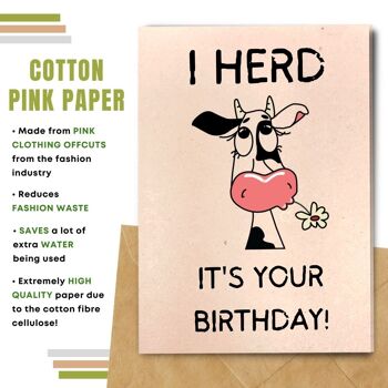 Fait à la main respectueux de l'environnement | Lot de 5 cartes d'anniversaire en papier à planter ou en matériau organique Herd It's Your Birhday 10
