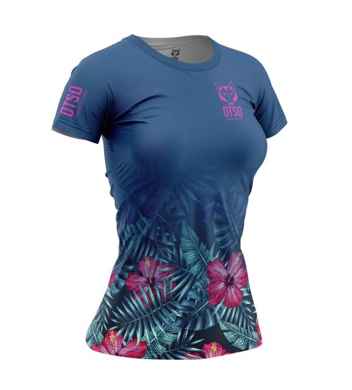 Camiseta Manga Corta Mujer Tropical Dark