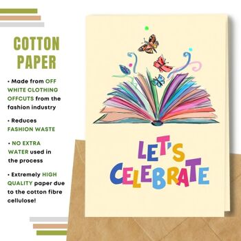 Fait à la main respectueux de l'environnement | Cartes d'anniversaire en papier de graines plantables ou de matières organiques Let's Celebrate Single Card 3