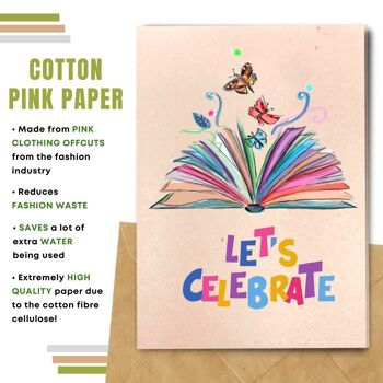 Fait à la main respectueux de l'environnement | Cartes d'anniversaire en papier de graines plantables ou de matières organiques Let's Celebrate Single Card 4