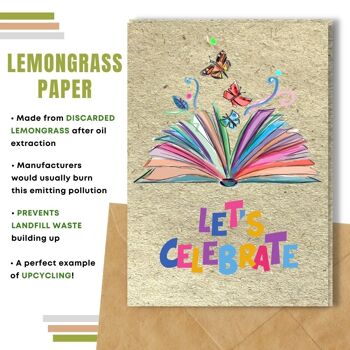 Fait à la main respectueux de l'environnement | Cartes d'anniversaire en papier de graines plantables ou de matières organiques Let's Celebrate Single Card 6