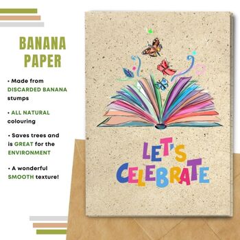Fait à la main respectueux de l'environnement | Cartes d'anniversaire en papier de graines plantables ou de matières organiques Let's Celebrate Single Card 8