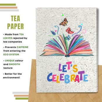 Fait à la main respectueux de l'environnement | Cartes d'anniversaire en papier de graines plantables ou de matières organiques Let's Celebrate Single Card 10