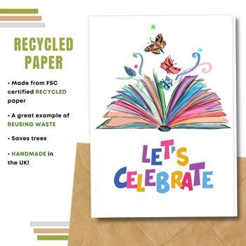 Fait à la main respectueux de l'environnement | Cartes d'anniversaire en papier de graines plantables ou de matières organiques Let's Celebrate Single Card 11