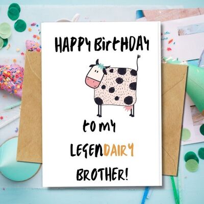 Handmade Eco Friendly | Plantable Seed or Organic Material Paper Birthday Cards Legendairy Brother Single Card