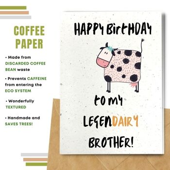 Fait à la main respectueux de l'environnement | Graines plantables ou cartes d'anniversaire en papier de matière organique Legendairy Brother Single Card 4