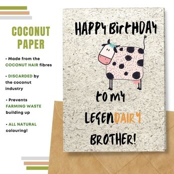 Fait à la main respectueux de l'environnement | Graines plantables ou cartes d'anniversaire en papier de matière organique Legendairy Brother Single Card 6