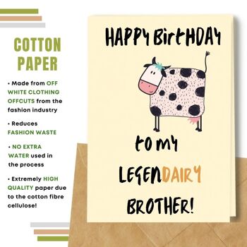 Fait à la main respectueux de l'environnement | Graines plantables ou cartes d'anniversaire en papier de matière organique Legendairy Brother Single Card 8