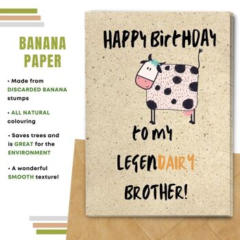 Fait à la main respectueux de l'environnement | Graines plantables ou cartes d'anniversaire en papier de matière organique Legendairy Brother Single Card 10